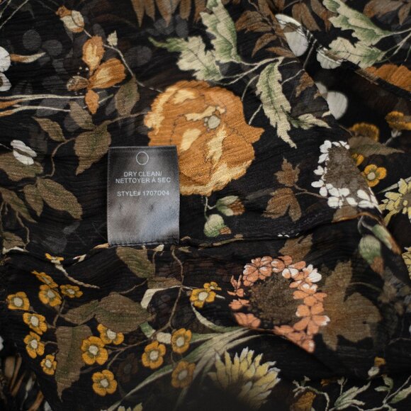 Robert Rodriguez Floral Tired Ruffle Silk Dress S Black Sheer Boho Whimsygoth - Picture 12 of 12